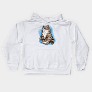 Watercolor angry cat Kids Hoodie